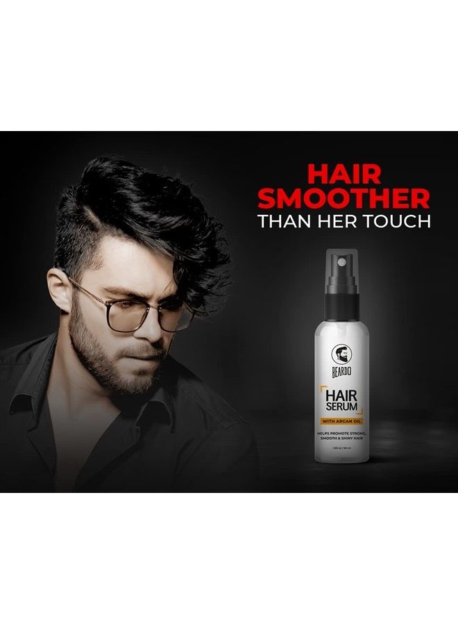 BEARDO Beardo Hair Growth Serum For Men | Seals in Moisture, Tames Brittle and Frizzy Hair | Contains Argan oil to promote Hair Growth | For Softer Shinier and Thicker Hair - 1.69 oz - Image 5