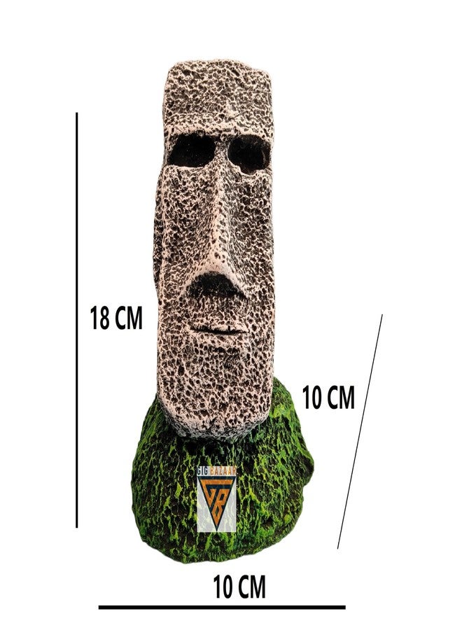 GIG BAZAAR-Handcrafted Artificial Easter Island Statue for Aquarium Decoration - Realistic Polyresin Moai Sculpture - Image 3
