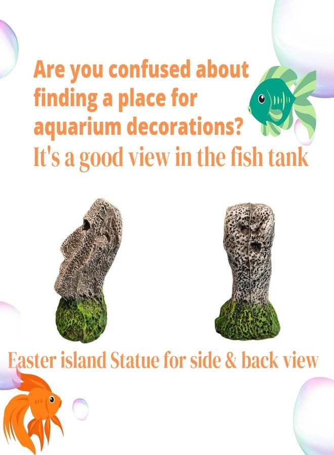 GIG BAZAAR-Handcrafted Artificial Easter Island Statue for Aquarium Decoration - Realistic Polyresin Moai Sculpture - Image 4