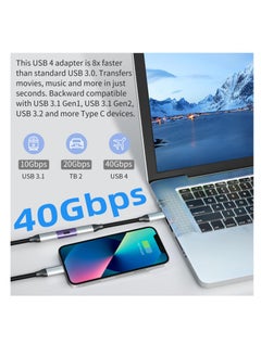 Captaintech C Female to Female Adapter, 2 Pack 240W USB C Adapter, Supports 8K Audio and Video Transmission, Coupler Connector for Thunderbolt, Switch, MacBook, Laptop, Tablet, Phone  - Image 2