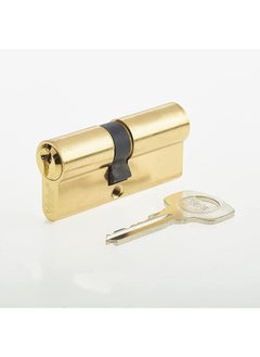 Series 500 Double Euro Profile Cylinder Lock With Key Brass Polished Finish Gold 70 Mm Size Ch1476