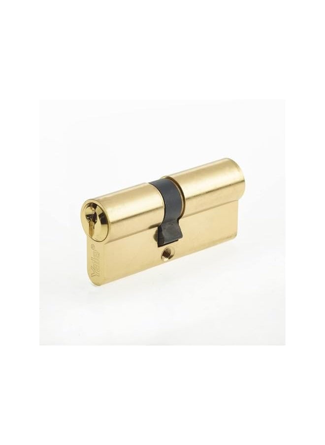 Yale - Series 500 Double Euro Profile Cylinder Lock With Key Brass Polished Finish Gold 70 Mm Size Ch1476 - Image 1