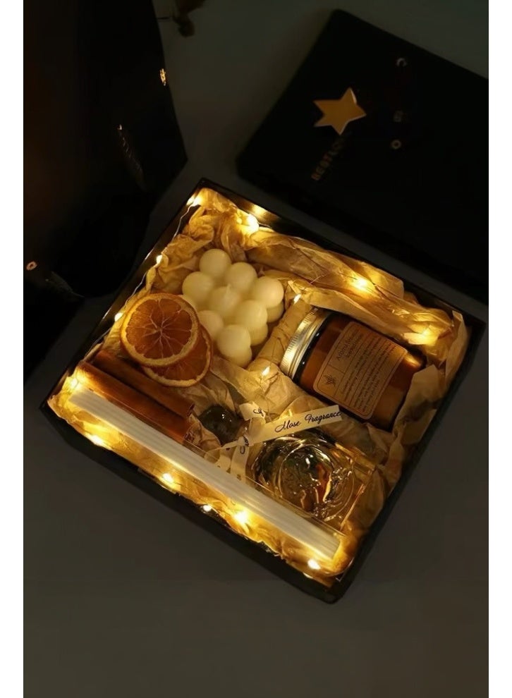 بريز آند ريبليز مجموعة هدايا شموع معطرة على شكل مكعب عديم اللهب من النباتات المجففة، موزع روائح عطرية - Image 2