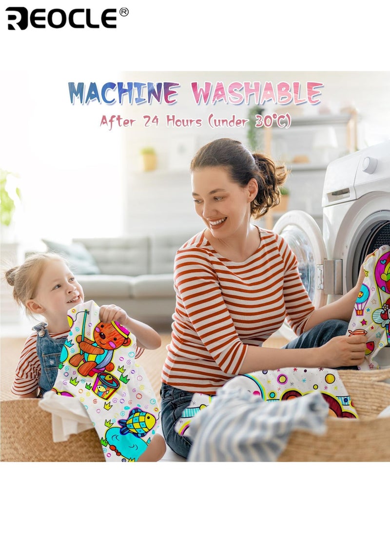 REOCLE 12 Colors Fabric Markers Pens Set Washable Non-Toxic Fabric Paint Pens Fine Point Permanent Marker for Clothes Craft Paint Pens Art Markers for Kids Adults and Craft Enthusiasts - Image 5