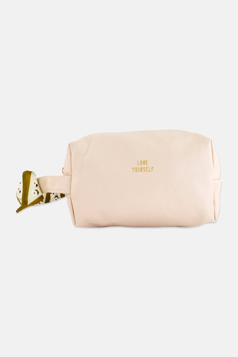 Presidentzt Women Graphic Print Make Up Pouch, Cream - Image 1
