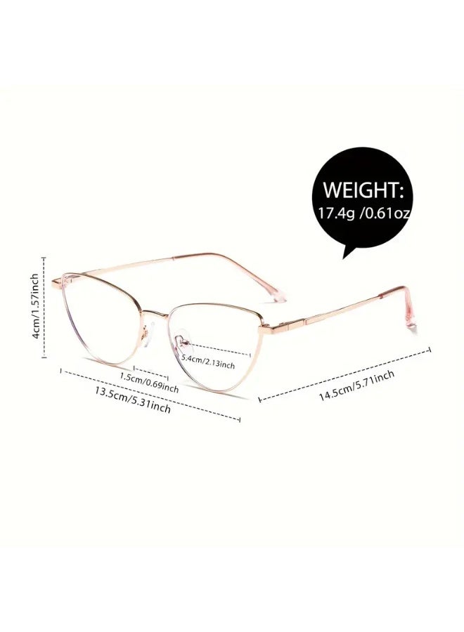 SCENT HOUSE 1 Pair of Women's Cat-Eye Frame Fashionable Trendy Flat Glasses for Daily Wear (Includes eyeglass case)
,blue lighe blocking glasses,eyeglasses - Image 3