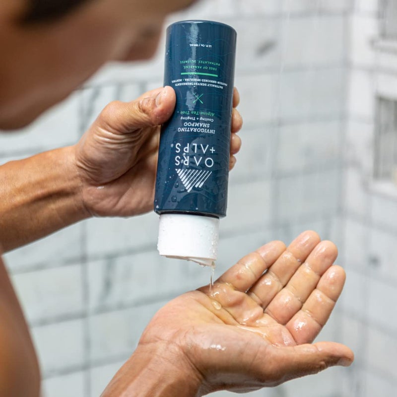 Oars + Alps Men's Sulfate Free Hair Shampoo, Conditioner, and Body Wash Kit, Moisturizing Skin Care Infused with Witch Hazel and Tea Tree Oil, Alpine Tea Tree Scent - Image 5