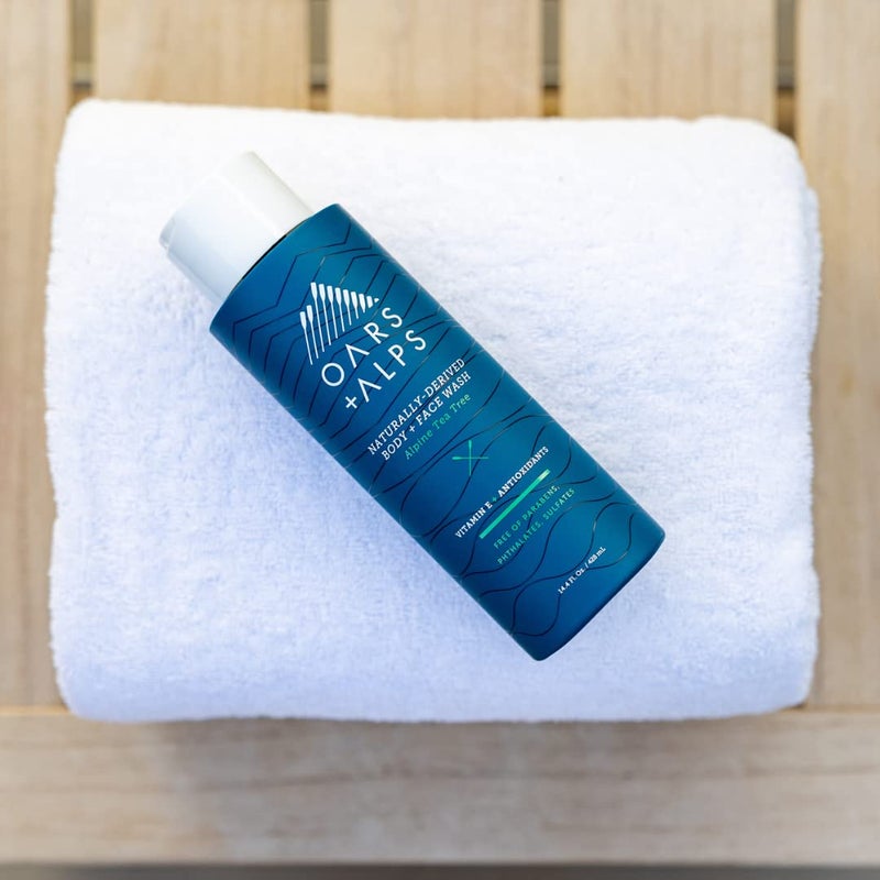 Oars + Alps Men's Sulfate Free Hair Shampoo, Conditioner, and Body Wash Kit, Moisturizing Skin Care Infused with Witch Hazel and Tea Tree Oil, Alpine Tea Tree Scent - Image 3