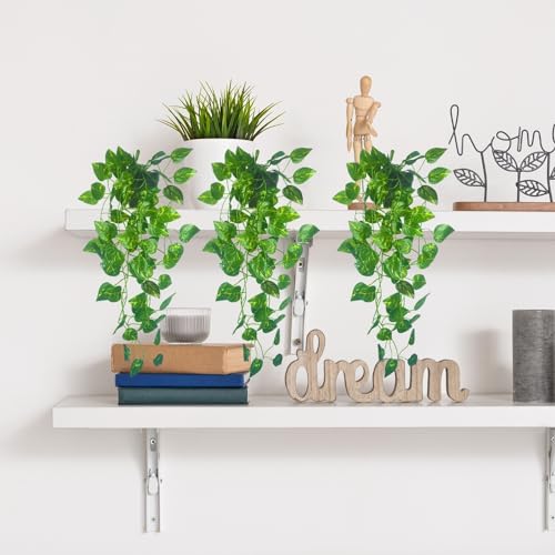 Tdas Plastic Artificial Plants With Pot Leaves Hanging Ivy Garlands Plant Greenery Vine Creeper Home Decor Door Wall Balcony Decoration Party - 50 Cm (2 Pcs Money Plants) - Image 5