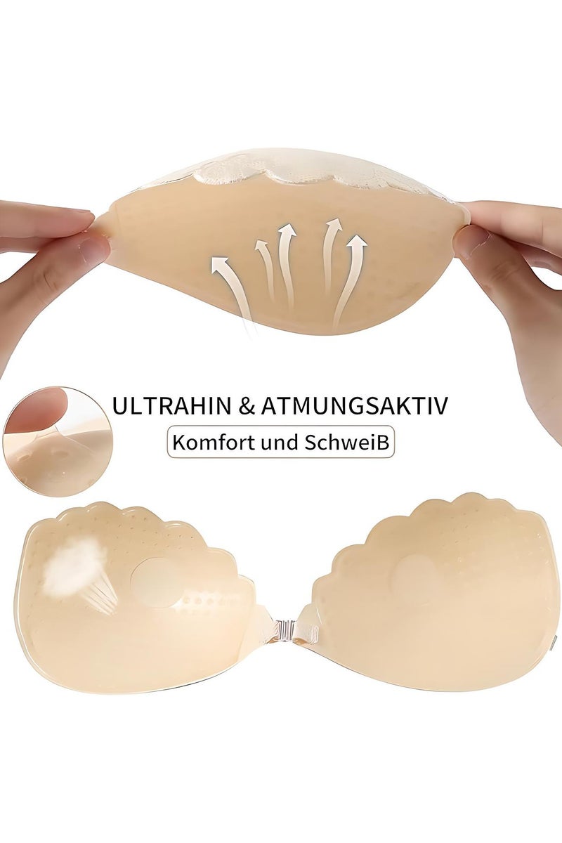 Oasisgalore Push Up Sticky Lace Bra for Women, Reusable Backless Strapless Bra, Comfortable Invisible Bra for All Backless Clothes Evening Dress, 2 Pack - C Cup - Image 3