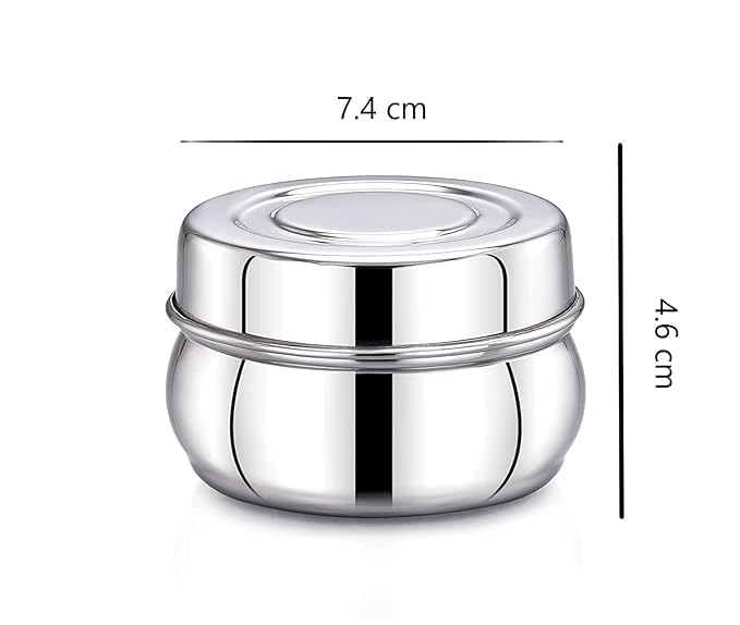 Expresso Stainless Steel Small/Mini Box Dabba/Container/Storage Box, Set of 2 (100 ml), Silver - Image 5