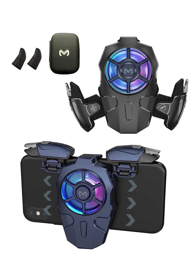 PUBG Mobile Triggers with cooling fan,PUBG Mobile Phone Game Controller with cooler for PUBG/Fortnite/Call of Duty, with Rgb Light, for Android and iOS Phone - Image 1