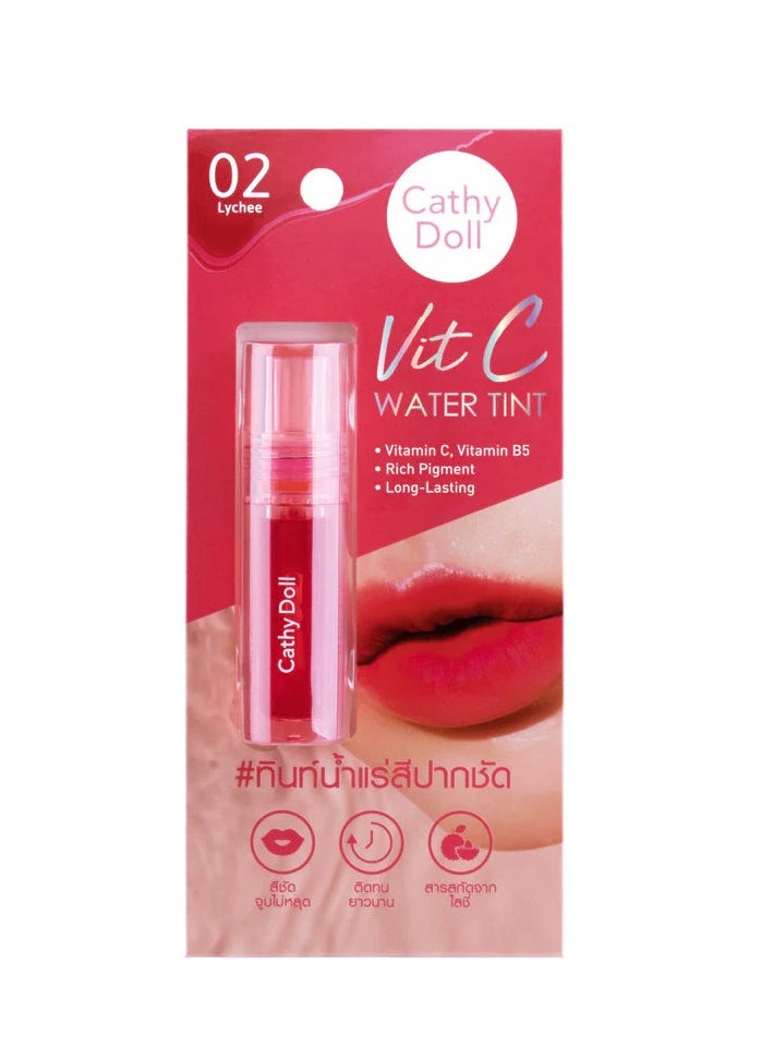 Cathy Doll Cathy Doll Vit C Water Tint (02 Lychee & 05 Cherry) – 2.8g Long-Lasting, Hydrating Lip Stain with Vitamin C & B5  - Image 1