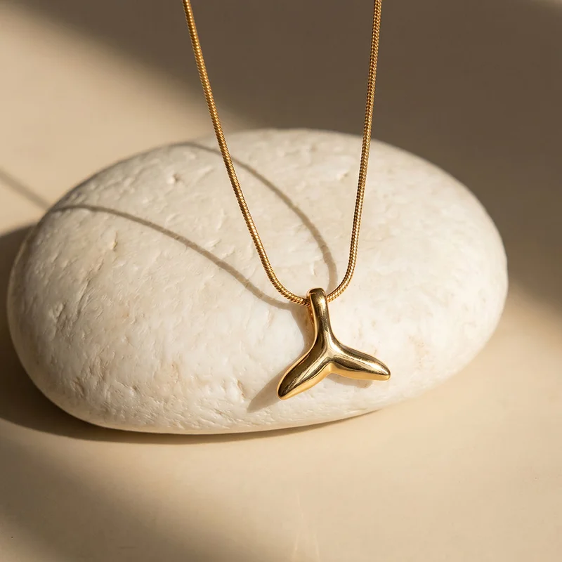 Palmonas  18k Gold Plated Sea Whisper Tail Pendant Necklace For Women - Waterproof & Anti-Tarnish for Women | Best Price UAE