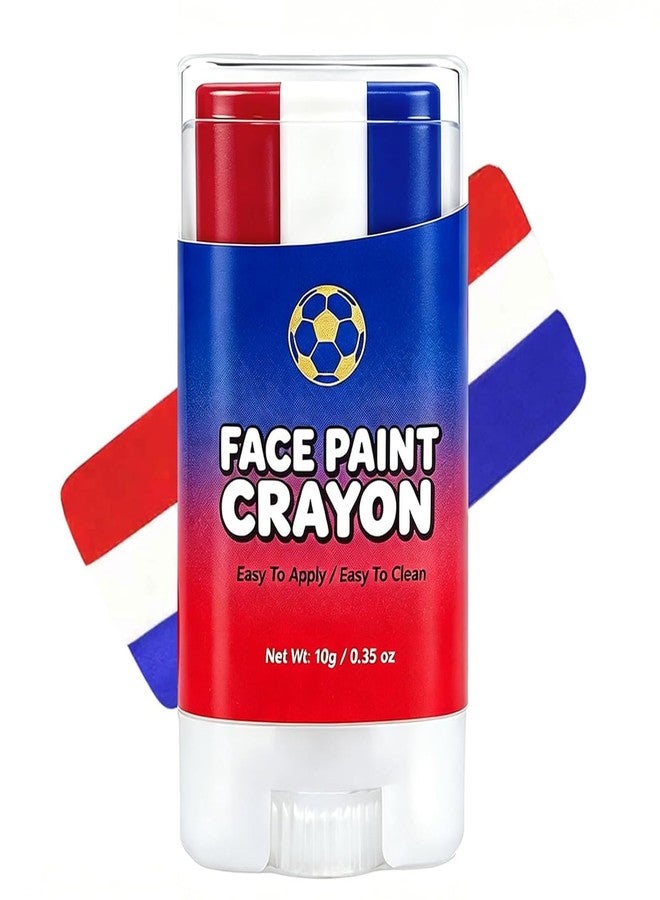 MinFei Red White and Blue Eye Black, Face Paint Stick, Patriotic France Netherlands Flag Face Body Paint for Soccer, Baseball, Softball and Football Fans, World Cup 2026, 4th of July Accessories - Image 1