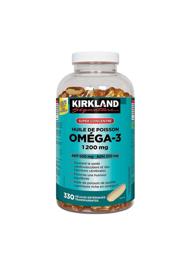 Kirkland Signature Super Concentrate Omega 3 Fish Oil 1200Mg Epa 500/Dha 250Mg 330 Clear Enteric Softgels  - Image 3