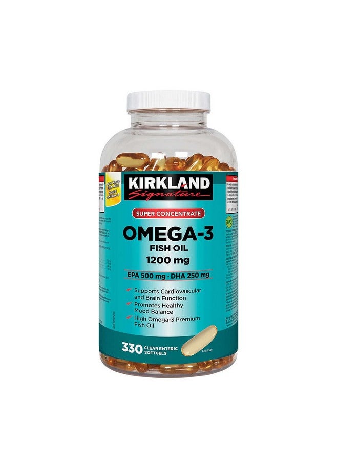 Kirkland Signature Super Concentrate Omega 3 Fish Oil 1200Mg Epa 500/Dha 250Mg 330 Clear Enteric Softgels  - Image 2