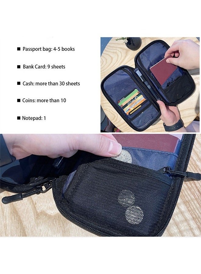 كِنشُو محفظة جواز سفر RFID للسفر - حامل جواز سفر مقاوم للماء للرجال والنساء ، سعة كبيرة خفيفة الوزن ومحمولة لتنظيم المستندات السفرية ، حامل جواز سفر أسود - 1 قطعة - Image 4