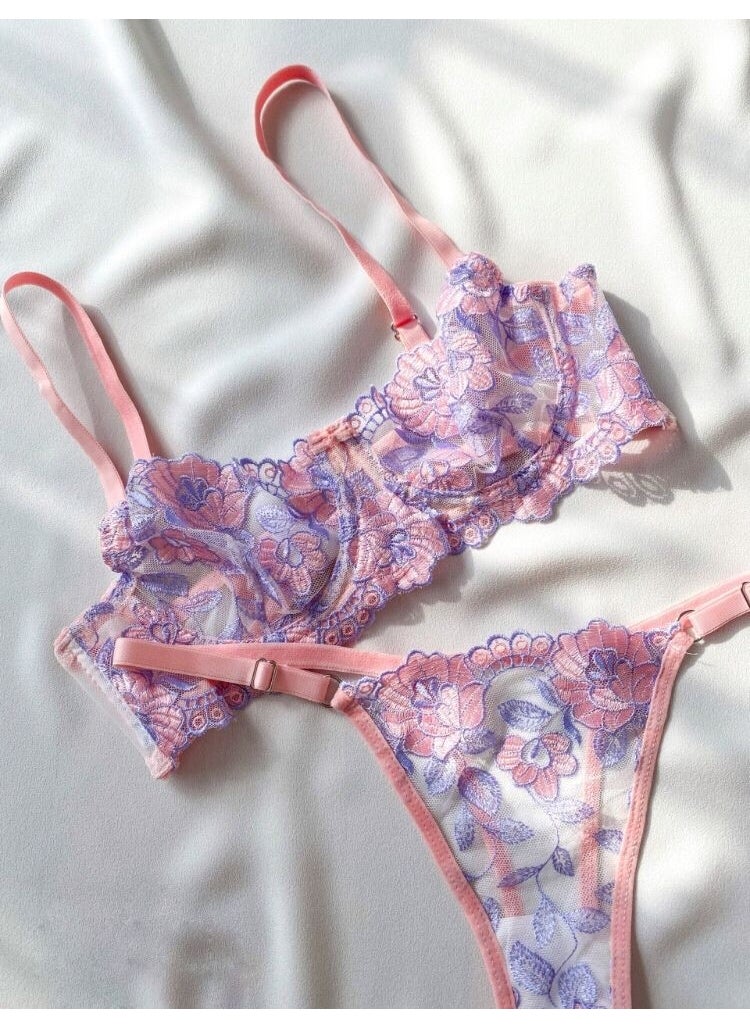 La Linaa Olivia Lilac Powder Women's Bralette Set  - Image 3
