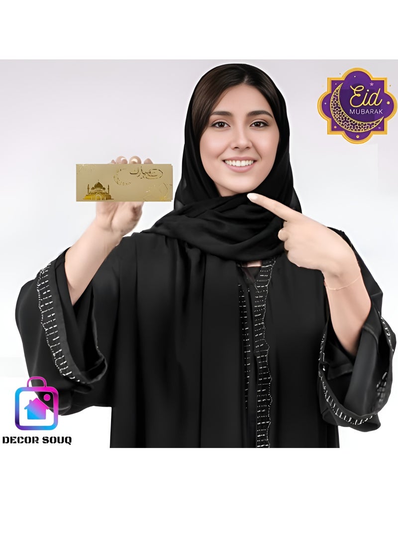 DECOR SOUQ Eid Al-Adha Cash Gift Envelopes 2025, Premium 6-Pack Reusable Eid Money Holders, Elegant Golden Arabic Design for Eidiya, Non-Tear Laminated Finish, Arabic Calligraphy Gift Envelopes, Luxury Eid Cash Holders in UAE, Festive Money Envelope for Kids, Eco-Friendly Laminated Envelopes, Ramadan & Eid Accessories, Eidiya Envelopes, Limited Stock  - Image 2