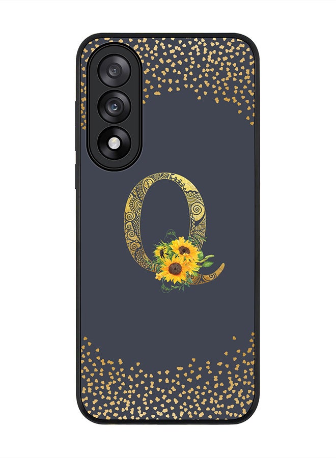 Stylizedd For OnePlus Nord 5 / Ace 5 Ultra Case,Slim fit Camera Protection, Shockproof Thin Phone cover  - Custom Floral Monogram - Q  (Grey )