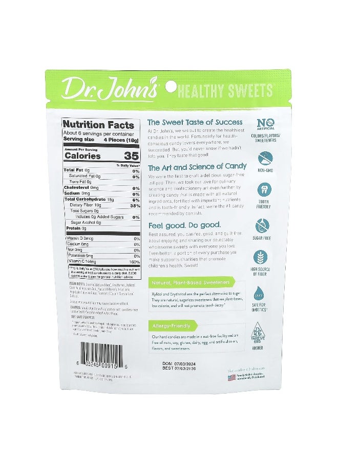 Dr. John's Healthy Sweets Dr. John's Healthy Sweets, Lemon Hard Candy, + Fiber & Vitamin C, Sugar Free, 3.85 oz (109 g)  - Image 2