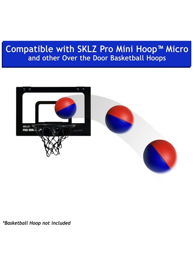 Botabee 4" Mini Foam Basketball for Indoor Mini Hoop Basketball Games, 2 Pack | Mini Indoor Basketball Hoop Games & Kids Mini Hoops (Blue/Red) - Image 3