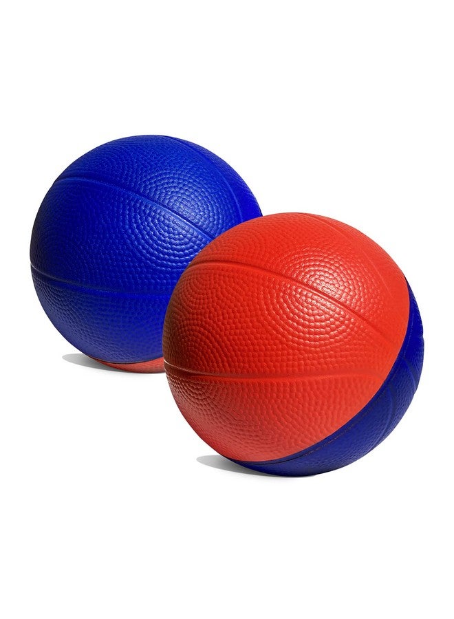 Botabee 4" Mini Foam Basketball for Indoor Mini Hoop Basketball Games, 2 Pack | Mini Indoor Basketball Hoop Games & Kids Mini Hoops (Blue/Red) - Image 1