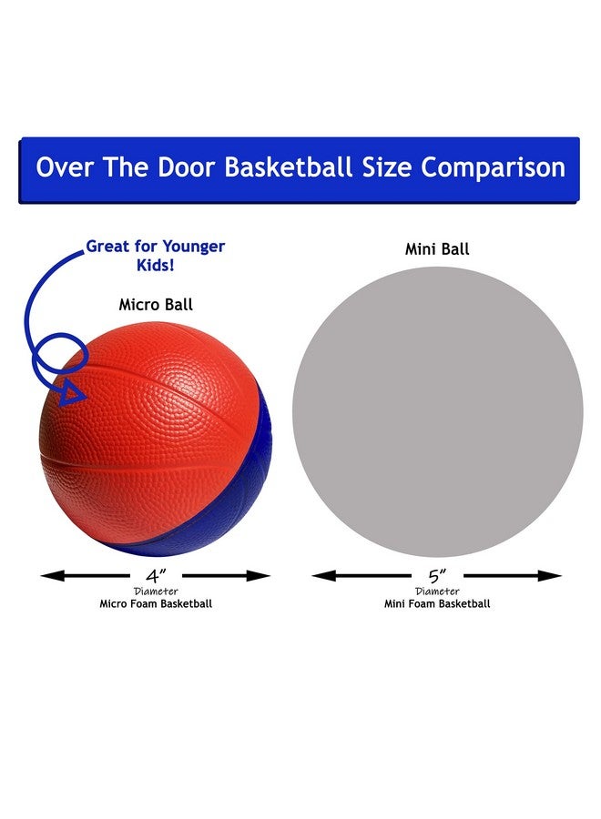 Botabee 4" Mini Foam Basketball for Indoor Mini Hoop Basketball Games, 2 Pack | Mini Indoor Basketball Hoop Games & Kids Mini Hoops (Blue/Red) - Image 4
