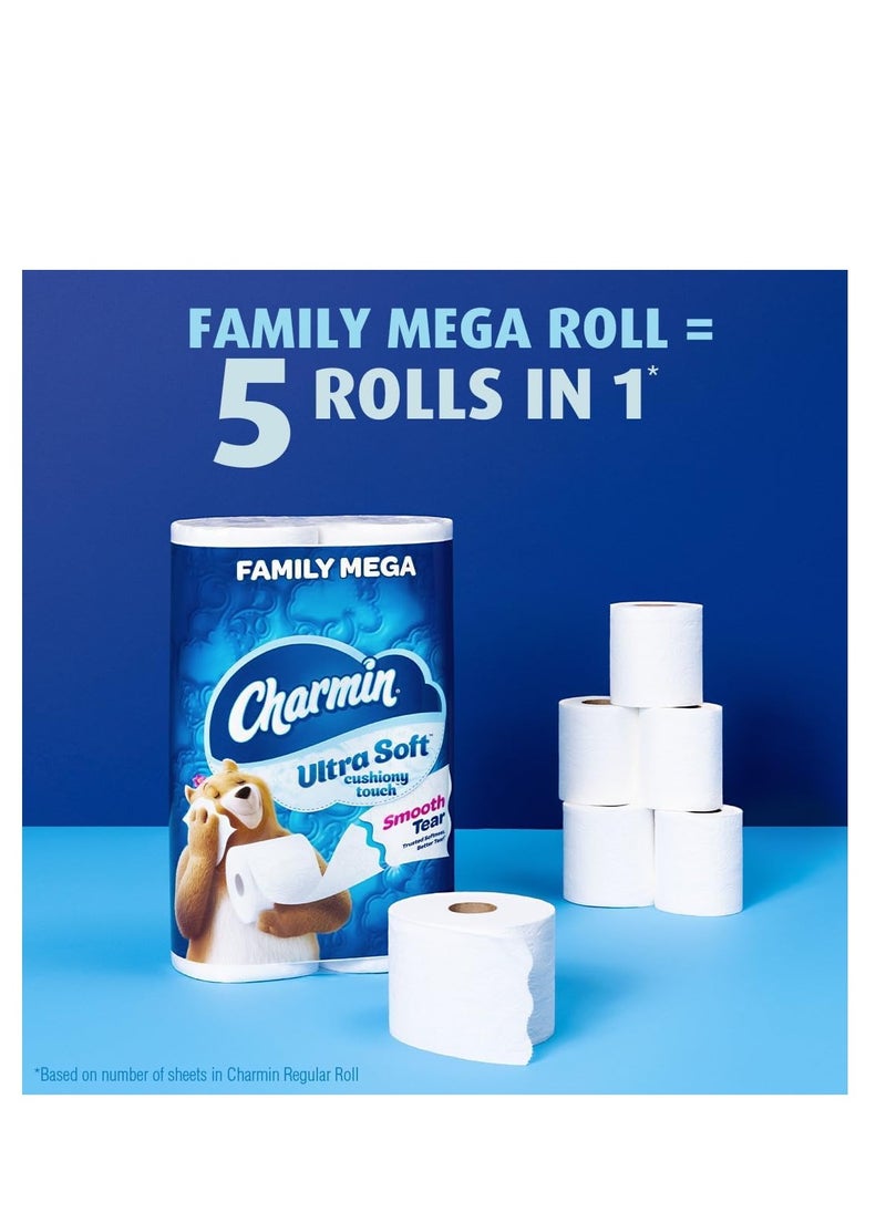 Charmin - Charmin Ultra Soft Cushiony Touch Toilet Paper, 24 Family Mega Rolls = 123 Regular Rolls - Image 1