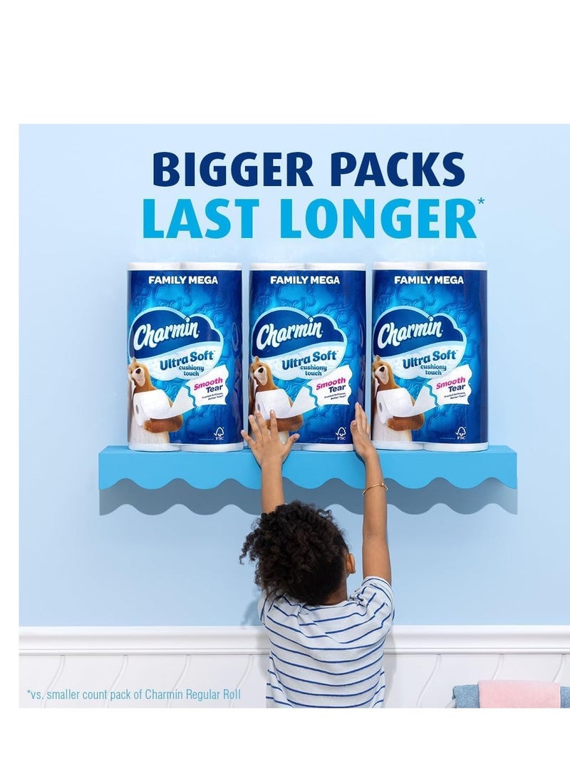 Charmin - Charmin Ultra Soft Cushiony Touch Toilet Paper, 24 Family Mega Rolls = 123 Regular Rolls - Image 1