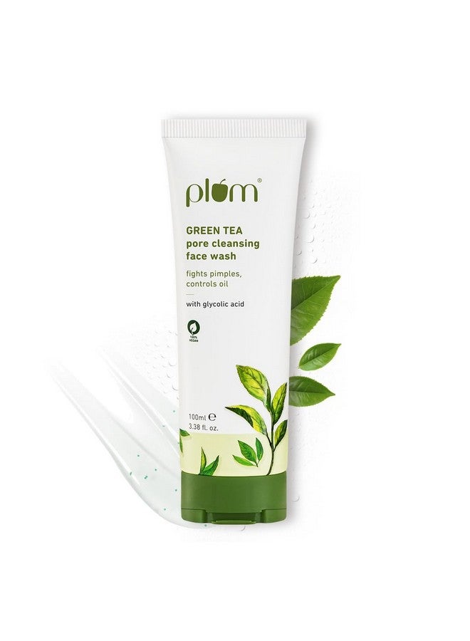 بلوم غسول الوجه لتنظيف المسام بالشاي الأخضر للبشرة الدهنية المعرضة لحب الشباب مع حمض الجليكوليك، يتحكم في الزيت الزائد، يزيل خلايا الجلد الميتة، لطيف وغير جاف للنساء والرجال، نباتي 100%، 100 مل - Image 1