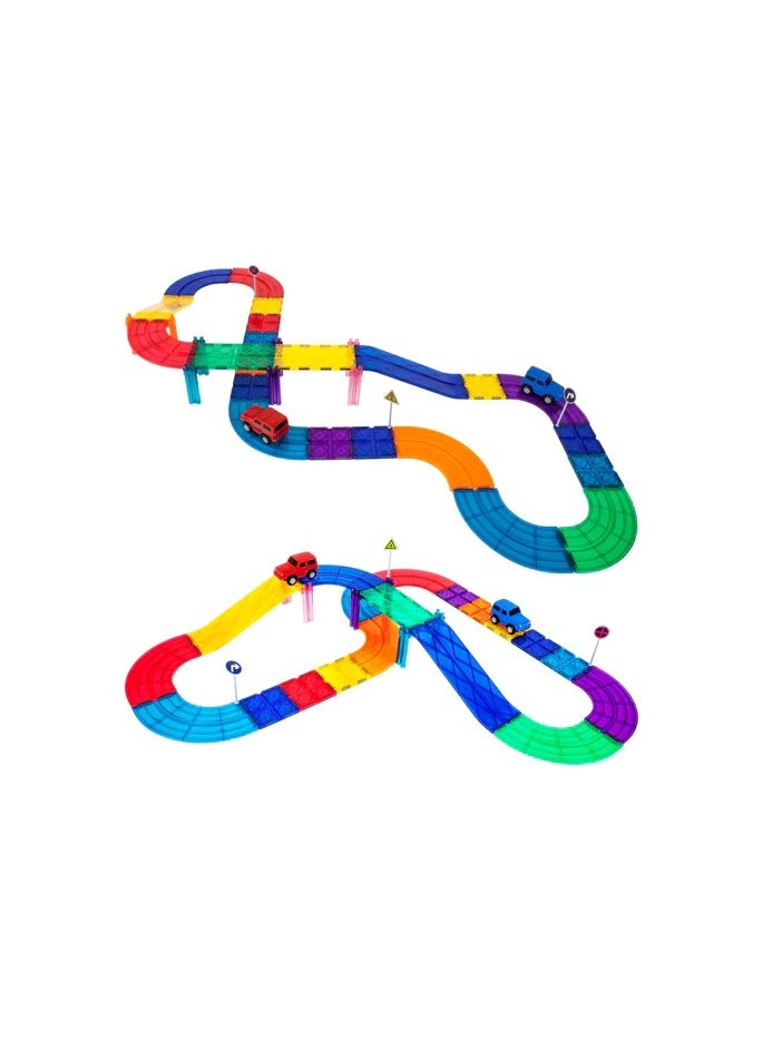 PicassoTiles Magnetic Race Track 30-Pieces, Building Blocks, Educational Toy Set, Construction Building Kit For Child Brain Development  - Image 3