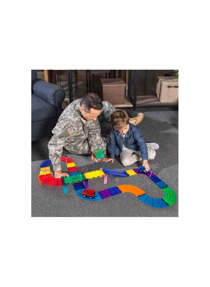 PicassoTiles Magnetic Race Track 30-Pieces, Building Blocks, Educational Toy Set, Construction Building Kit For Child Brain Development  - Image 4
