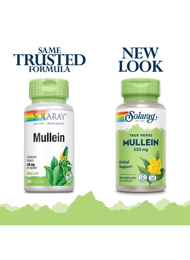 SOLARAY Mullein Leaf, Herbal Support for Healthy Respiratory and Bronchial Function 330mg, Vegan, 100 Servings, 100 VegCaps (Pack of 2) - Image 3
