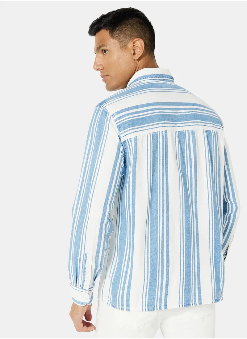 Mango Man Striped Regular Fit Shirt