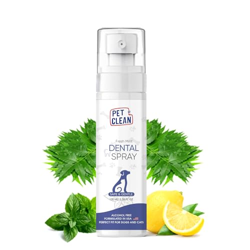 Pet Clean Dental Dog Spray, Dog Mouth Freshener Spray for Fresh Breath & Plaque Free Gums, Suitable for Cats and Other Pets (100 ml, Fresh Mint) - Image 1