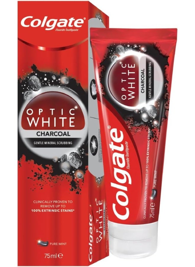 Colgate معجون أسنان كولجيت أوبتيك وايت بالفحم 75 مل - Image 1