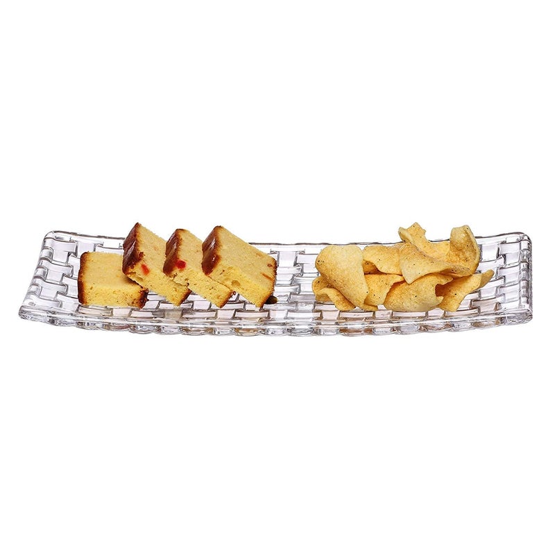 AJ A.J Designer Glass Transparent Rectangle Dry Fruit Tray | Imported Dining Table Dry Fruit Tray | Chocolate Serving Tray | Tripay Dry Fruit Tray | Coffee Table Dry Fruit Tray - Image 4