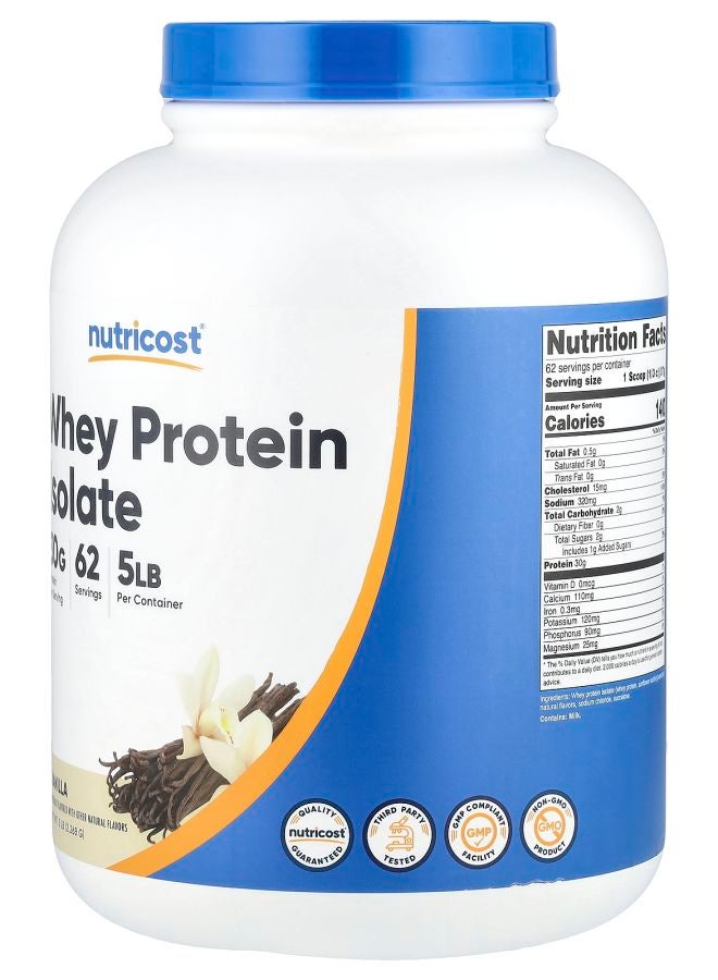 Nutricost Whey Protein Isolate Vanilla 5 lbs (2268 g) - Image 2