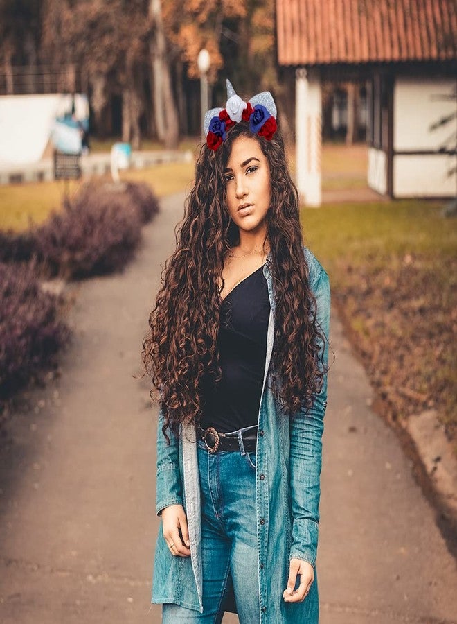 Madison Tyler Independence Day 4th of July Headband | Unicorn Sliver Glitter Horn Headbands | Cat Ear Head Bands for Women - Image 2