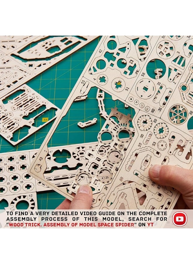 Wood Trick - Wood Trick Mechanical Spider 3D Wooden Puzzle - Runs up to 7 feet - Wooden Model Kit for Adults and Kids to Build - Image 1