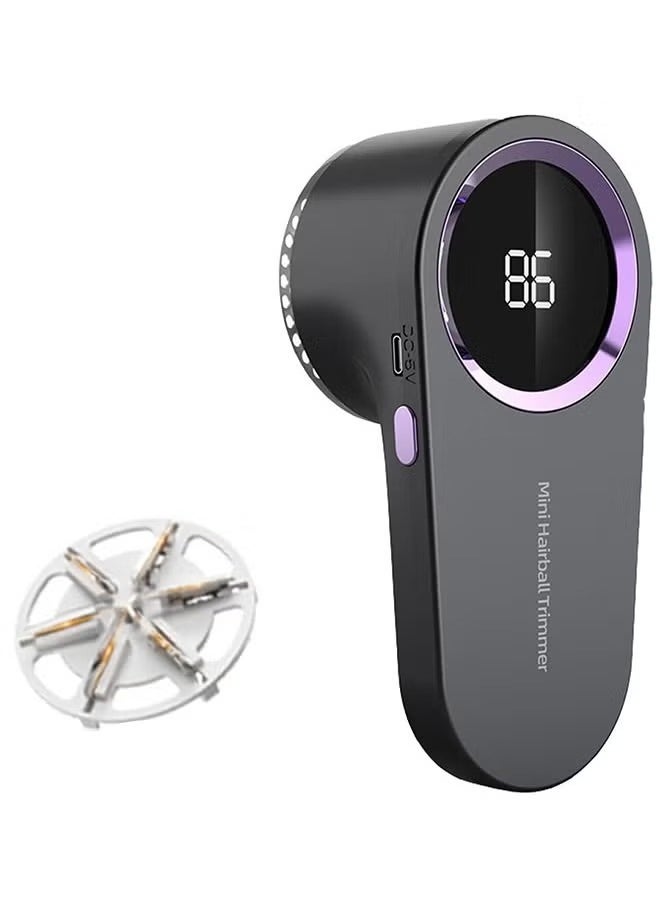 Bukela - Lint Shavers, Rechargeable Fabric Shaver with Digital Display, Sweater Shaver with 6 Leaf Blades and Safety Lock, 3 Speeds Defuzzer Remove Fuzz, Pills from Clothes, Furniture, Sofa, Blanket - Image 1