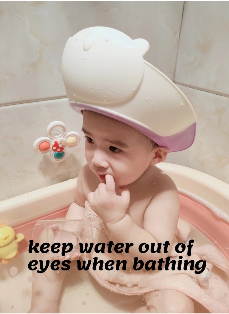Moms Magic Baby Bath Shower Cap – Cute Bear Shape, Adjustable Fit, Soft TPE Material, Keeps Water Away from Eyes  - Image 5