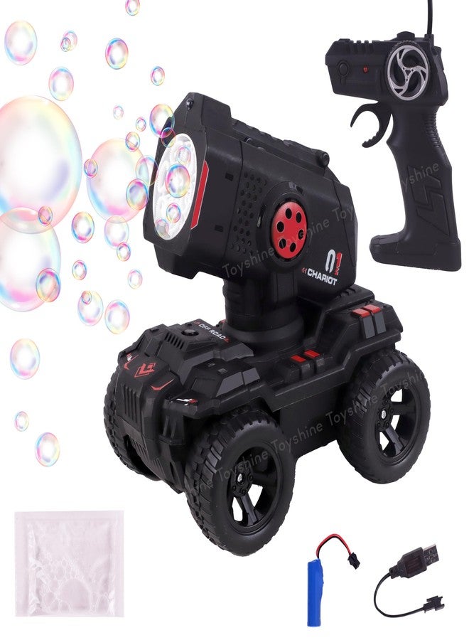 Toyshine Remote Control Rechargeable 2.4Ghz Automatic Bubble Maker Four-Wheeled Off-Road R/C Climbing Bubble Truck with Music & Light Birthday Gift for Kids Boys Girls 6+ - Image 1
