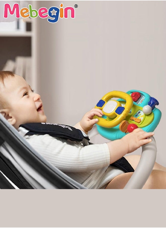 MEBEGIN Steering Wheel Toys with Musical and Light for Toddler Boys Girls, Interactive Learning Baby Car Seat Toys for Infant Preschool Kids  - Image 1