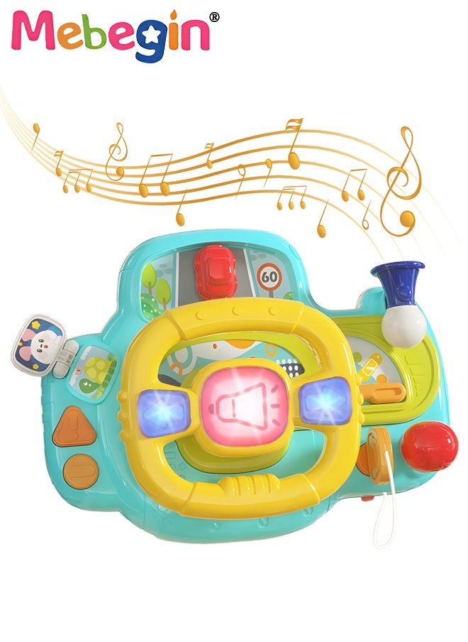 MEBEGIN Steering Wheel Toys with Musical and Light for Toddler Boys Girls, Interactive Learning Baby Car Seat Toys for Infant Preschool Kids  - Image 2