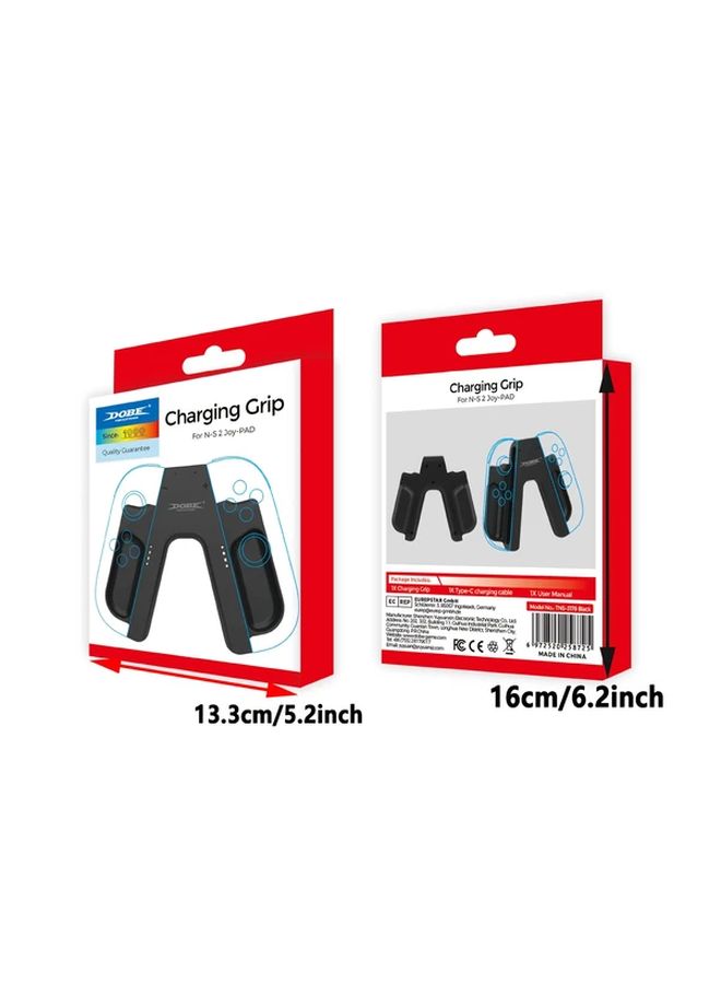 مقبض شحن لجهاز Switch 2 مع كابل USB-C سريع LED وحامل وأغطية إبهام سيليكون - Image 2