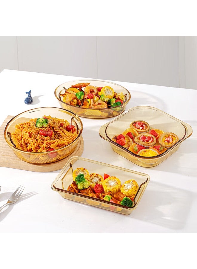 Visions Tableware, Amber-colored Heat-resistant Glass Baking Dish, 2.3l Rectangular Steaming Fish, Baked Rice, Dumpling Serving Plate - Image 2