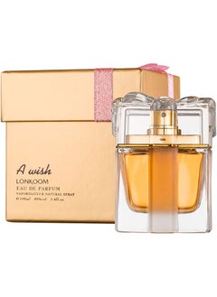 LONKOOM A Wish Gold Fragrance For Women Floral And Fruity Scent Perfume Notes Of Pear Passion Fruit Jasmine Rose Vanilla And Cedar Long Wearing Aromatic Projection 3.4 Oz Edp Spray  - Image 1